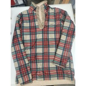 MarleyLilly‎ Plaid Sherpa Pullover XXS/XS Button Up Cozy Top